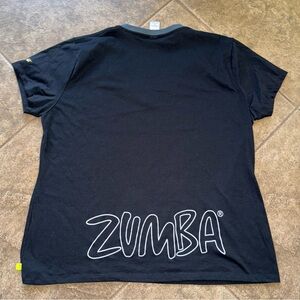Like New - Zumba V-Neck Black Graphic Tee